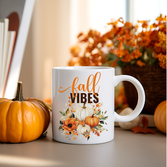 Pumpkin Fall Vibes Ceramic Coffee Mug