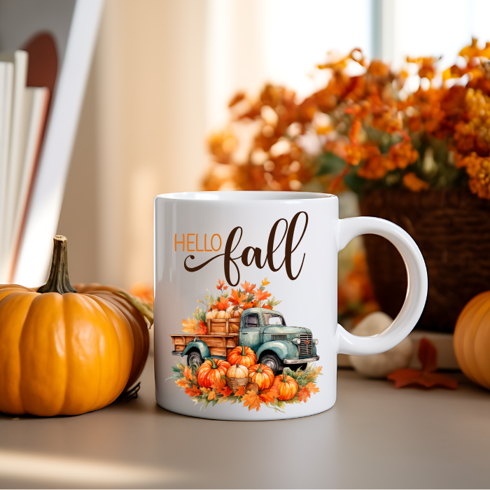 Hello Fall Ceramic Coffee Mug