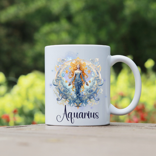 Aquarius 11oz Ceramic Coffee Mug -January 20 to February 18