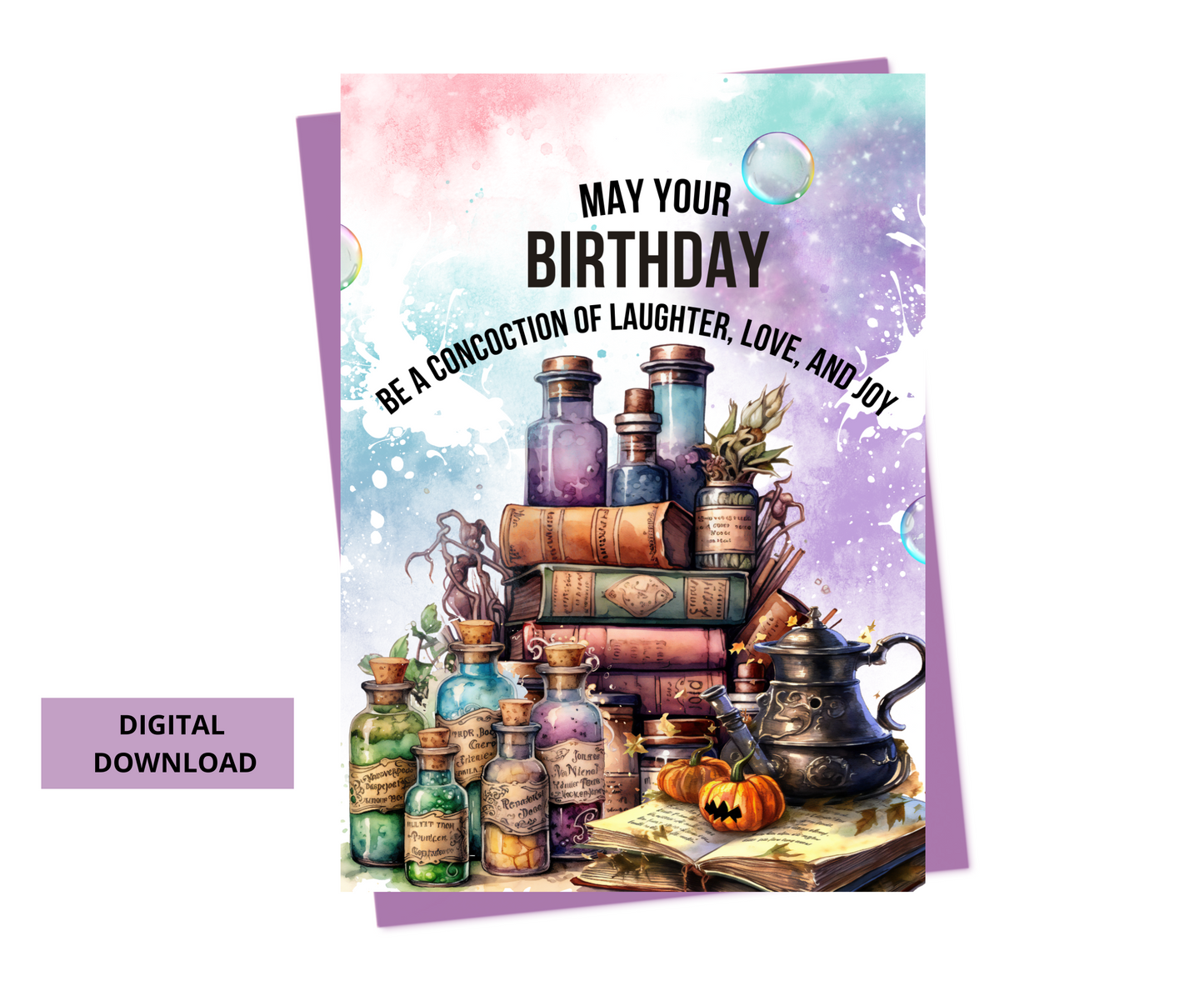 Birthday Concoction  Card 5x7 Digital Card -  Instant Download