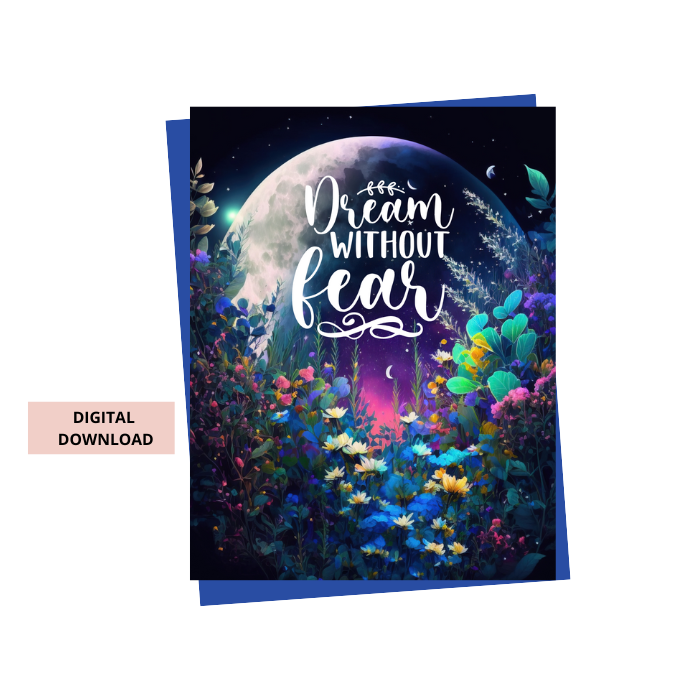 Floral Moonlit Dreams: Embrace the Magic 5x7 Digital Card